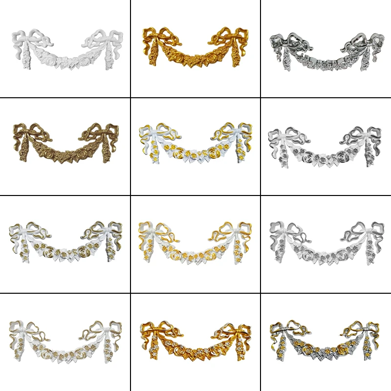 European Style Wall Decor Flower Frame Carving Crafts Wardrobe Wine Cabinet Decals Window Furniture Sliding Door Decor