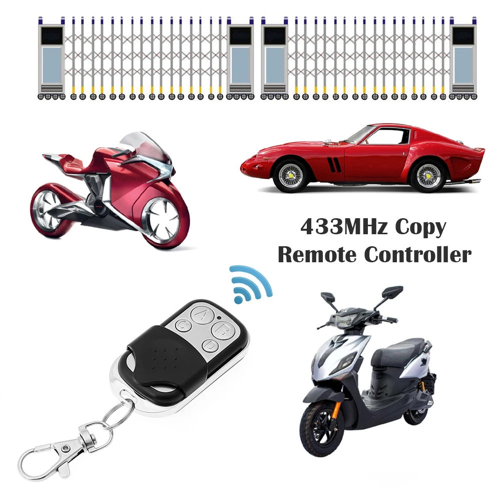 5pcs Remote Control Duplicator 4 Buttons 433MHz Copy Remote Controller Universal Replacement Wireless Portable for Gate Garage
