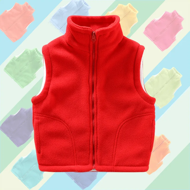 3 to 10 Years Teenager Outwear Waistcoats Sleeveless Jackets Children\'s Vest For Boy Girl Polar Fleece Baby Kid Vest Warm Winter