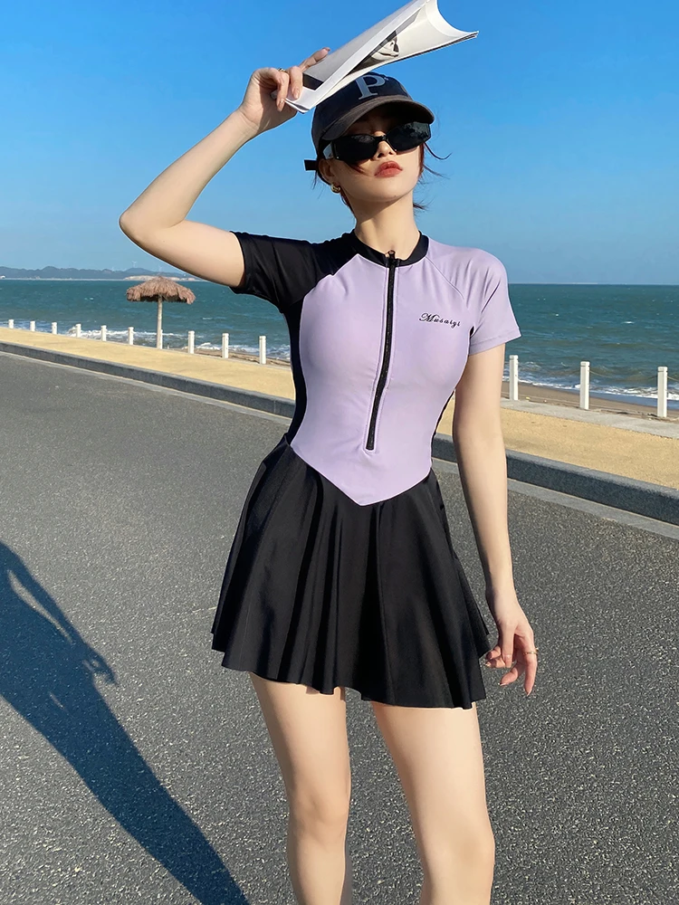 

2026 New Sle Women's Sports Swimsuit Two-Piece Thermal Bathing Suit plus Size Flattering Slimming Nylon Spandex Bikini