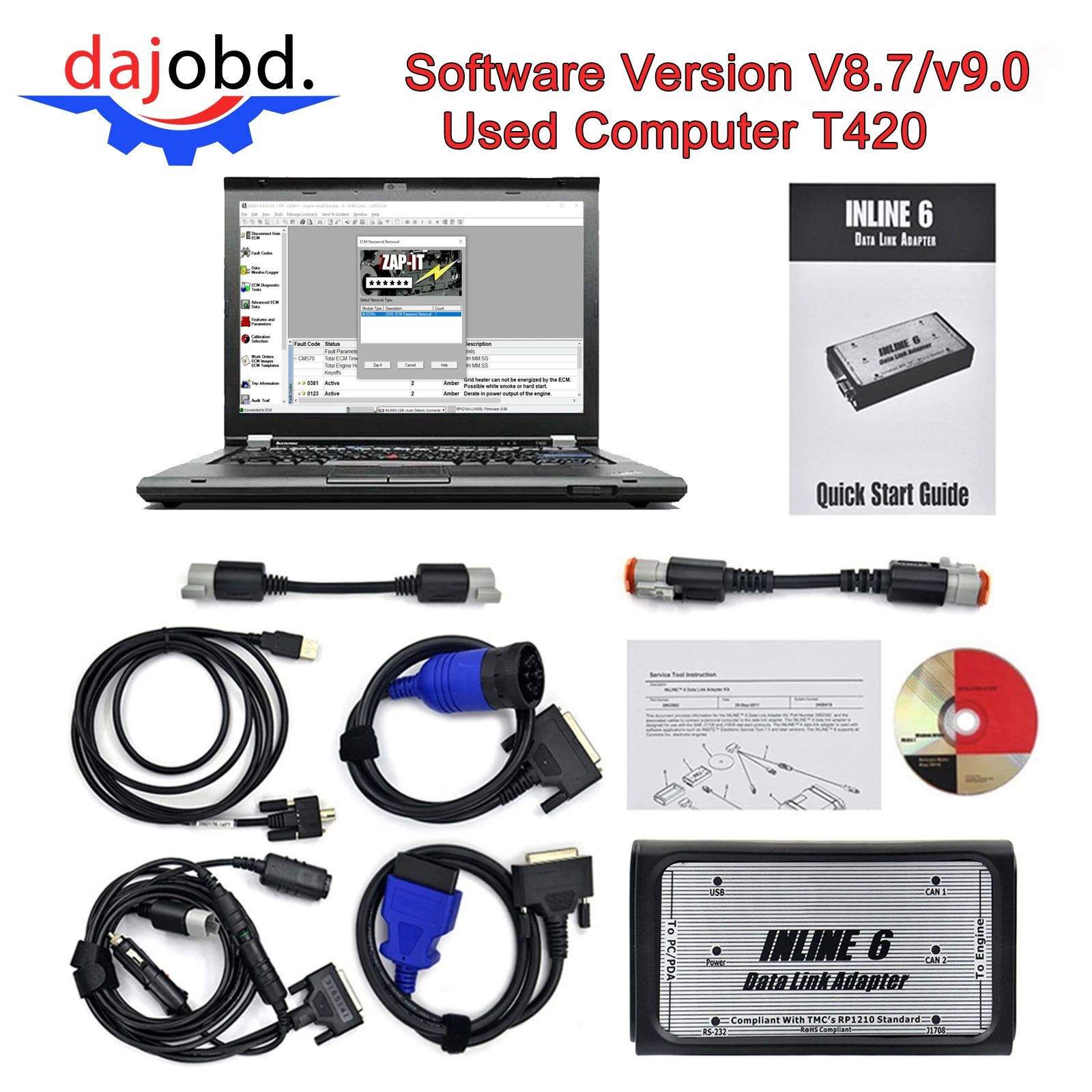 2024 INLINE 6 V8.9 V8.7 V7.62 Data Heavy Duty INLINE6 For Cummins Diagnostics Complete INLINE Heavy Duty Truck Diagnostic Tool