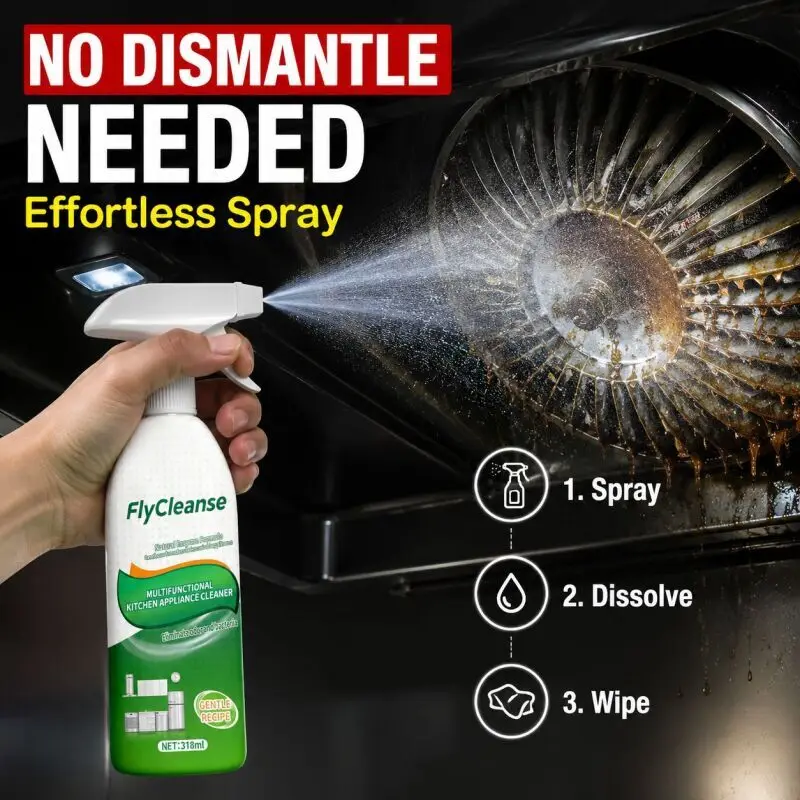 Spray Limpador de Eletrodomésticos de Cozinha Sem Enxágue, Removedor de Manchas, Desodorizante, Suave e Não Irritante para Geladeira, Fogão e Micro-ondas