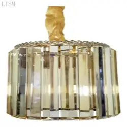 K9 Champagne cor cristal pingente, Cristais champanhe com peças metálicas douradas, Lustre, 110V 220V