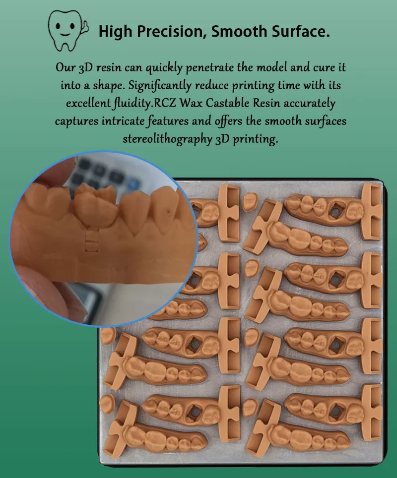 High Precision Bio Compatible A1/A2/B1 Color Crown and Bridge 3D Dentals Resins for LCD/DLP Printer