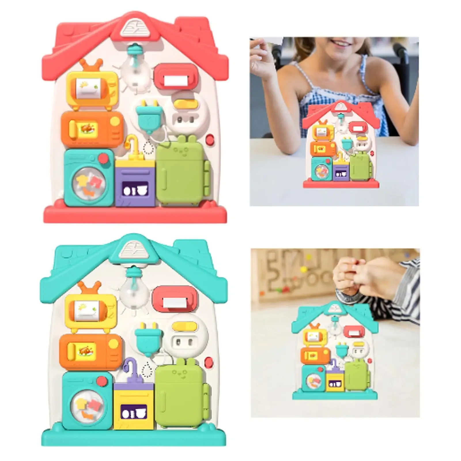 

Montessori Toy Birthday Gift Busy Board for Kids Ages 0-3 Years Boys Girls