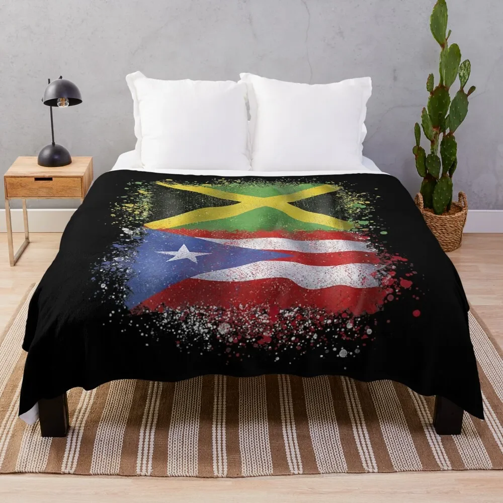 Puerto Rican Jamaican Love Jamarican Throw Blanket Luxury Designer Bed linens Sofa Blankets