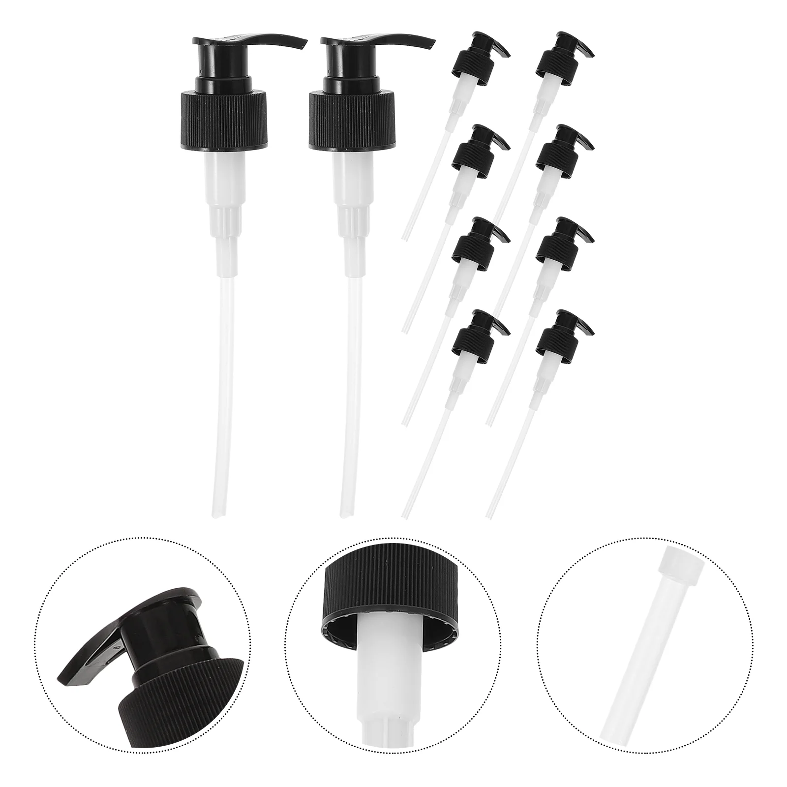 

10pcs Plastic Lotion Dispenser Pump Travel Bottle Pump for Shampoo Hand Soap Bottles(Black 28mm) soap dispenser pump