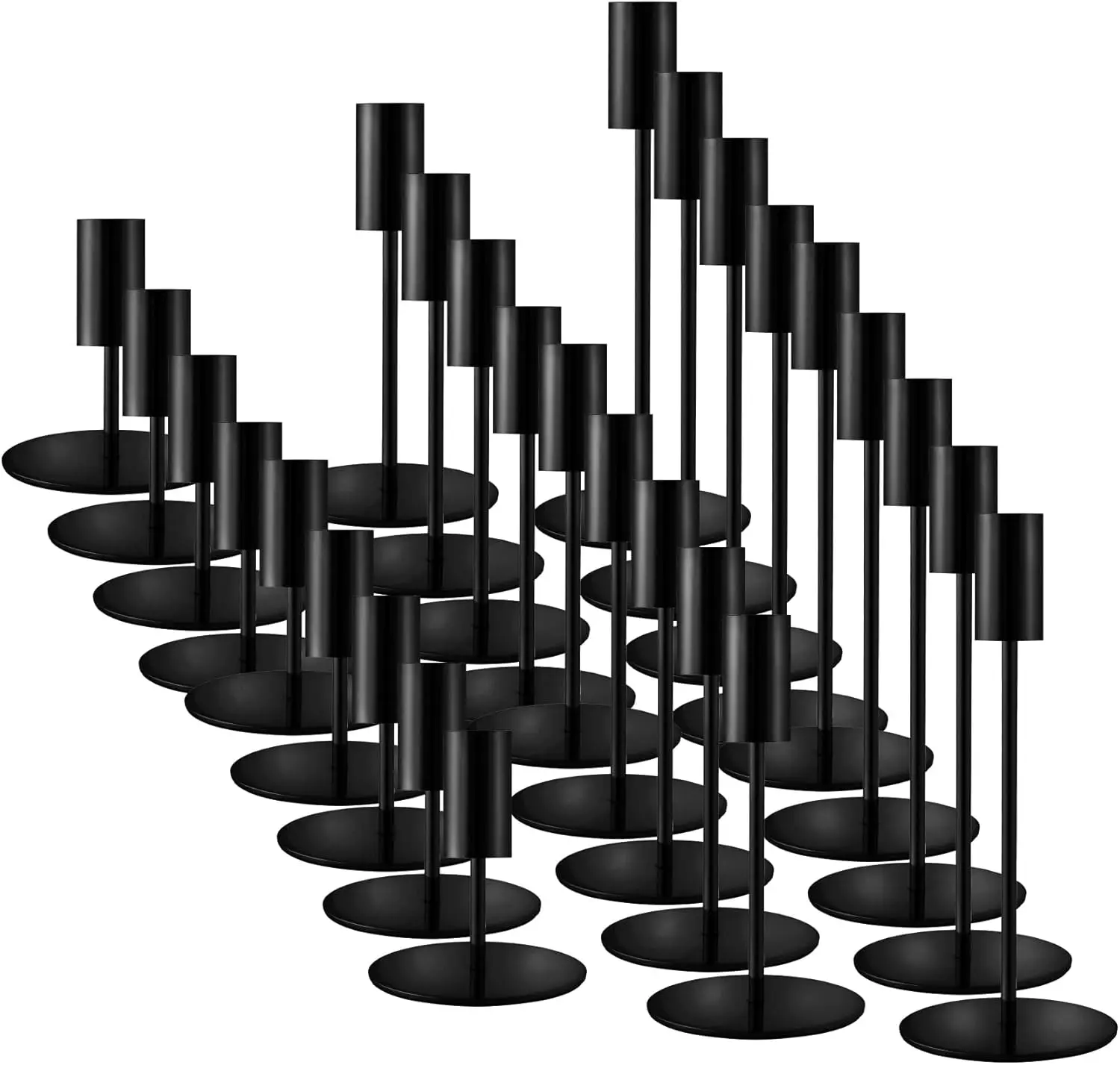 

Matte Black Taper Candlestick Holders,Taper Candle Holders Set of 27,Metal Taper Candle Sticks Stand Holders,Modern Decorative