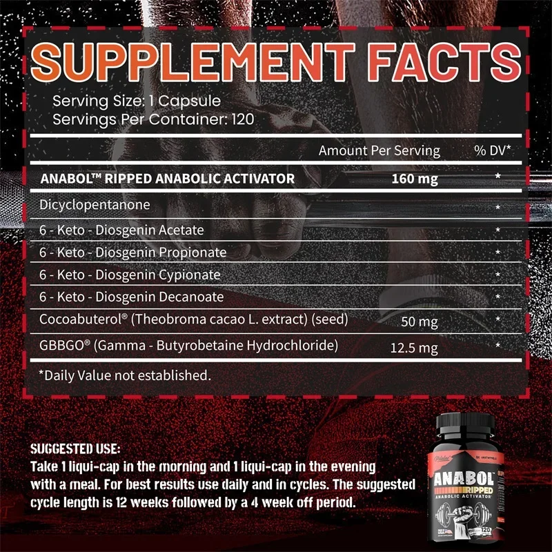Muscle Builder Capsules - Helps Increase Strength, Endurance, Protein Synthesis, Build Muscle Mass, Abs, Energy