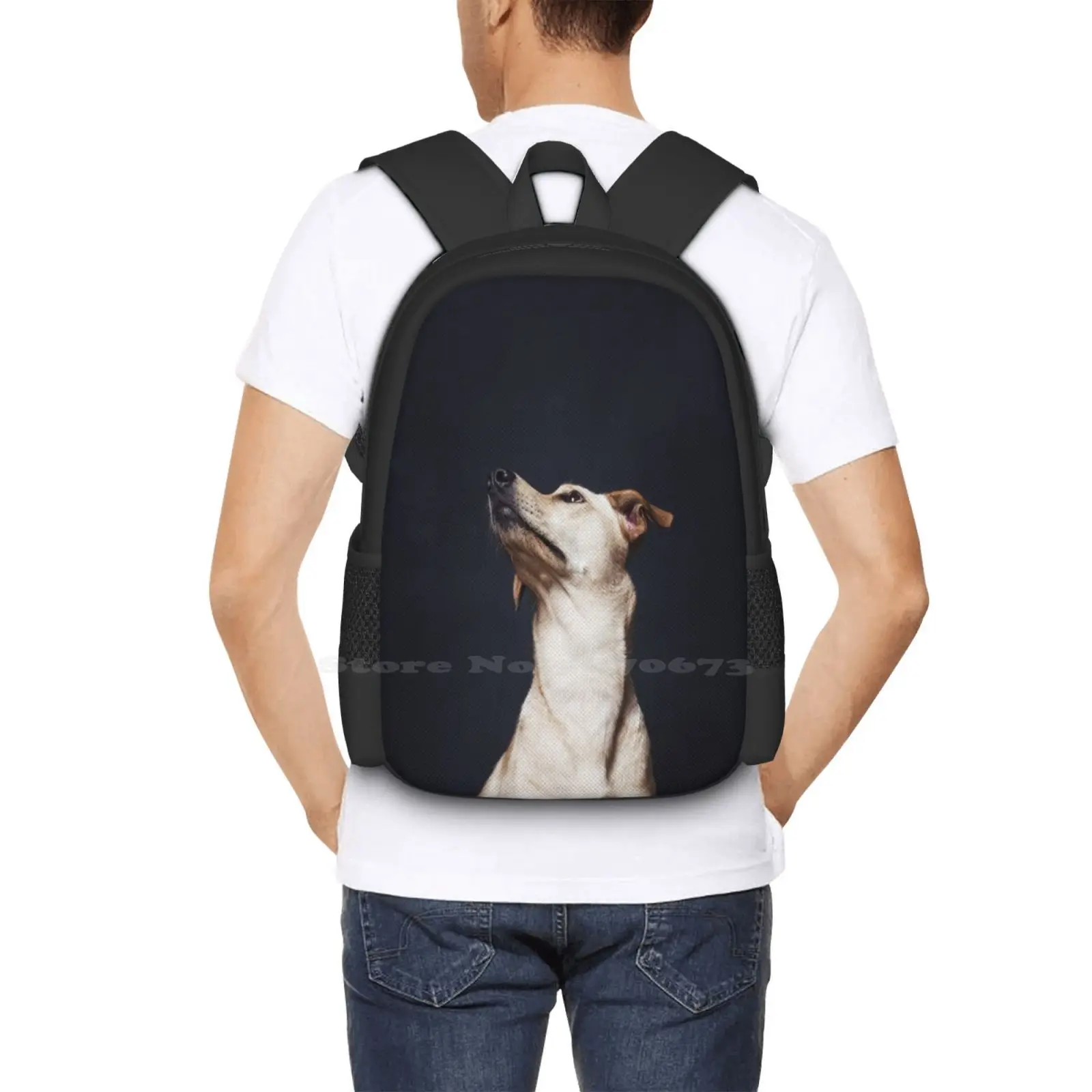 Portrait Of A Beautiful Dog Backpack For Student School Laptop Travel Bag