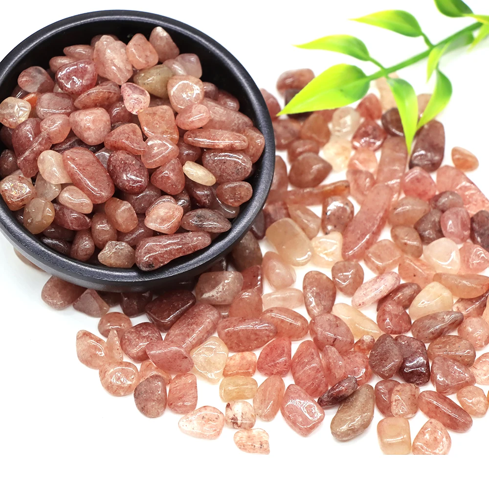 

Natural Stone Strawberry Quartz Gravel Specimen Ornament Healing Crystal for Jewelry Making Tumbled Gemstone Home Aquarium Decor