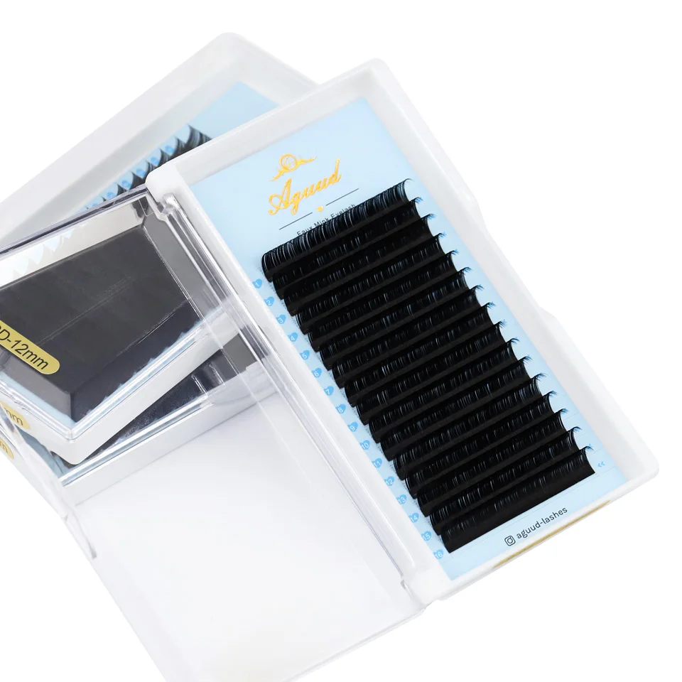AGUUD 5 Trays/Lot 0.03 0.05 0.07 Russische Volumen-Wimpern Natürliche Weiche Nerz-Wimpernverlängerung J B C CC D Handgefertigt Einfach zu Fächernd – Detail 20