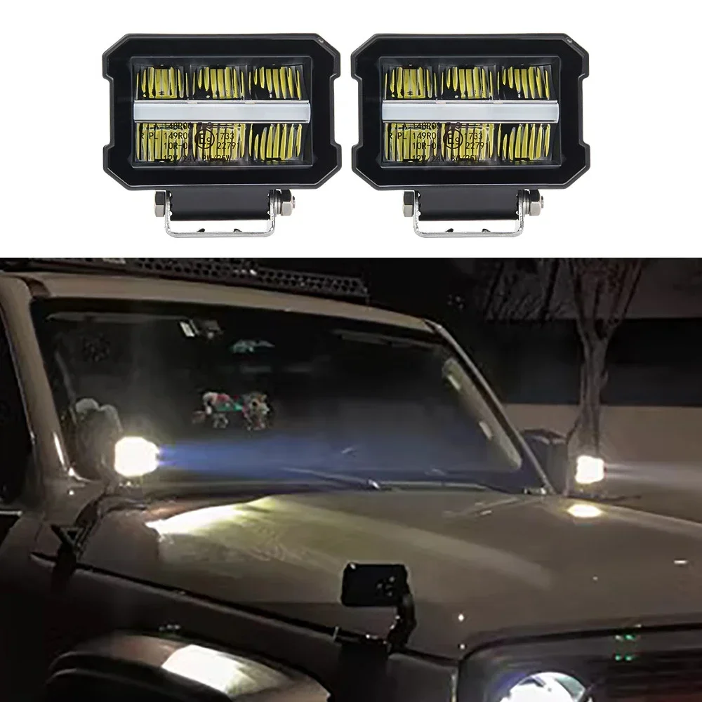 Car Rectangular Roof Mounted LED Searchlight Light Modification Off-road Vehicle Spotlights For Tank 300 2021-2024 Accessories