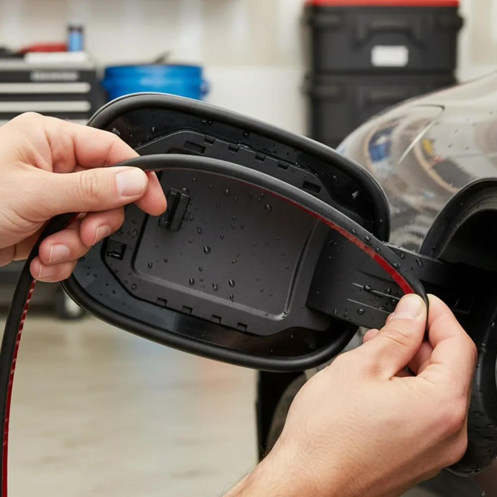 سيارة غطاء خزان الوقود ختم الشريط D-شكل العالمي EPDM سدادة مطاطية طوقا 90 سنتيمتر مقاوم للماء الغبار ذاتية اللصق اكسسوارات السيارات