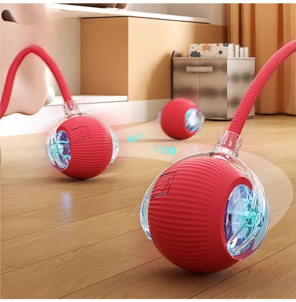 

Cat Interactive Ball Toy, Automatic Rolling Ball with Tail, Rechargeable Smart Pet Interactive Toy, Intelligent Mouse for Cat