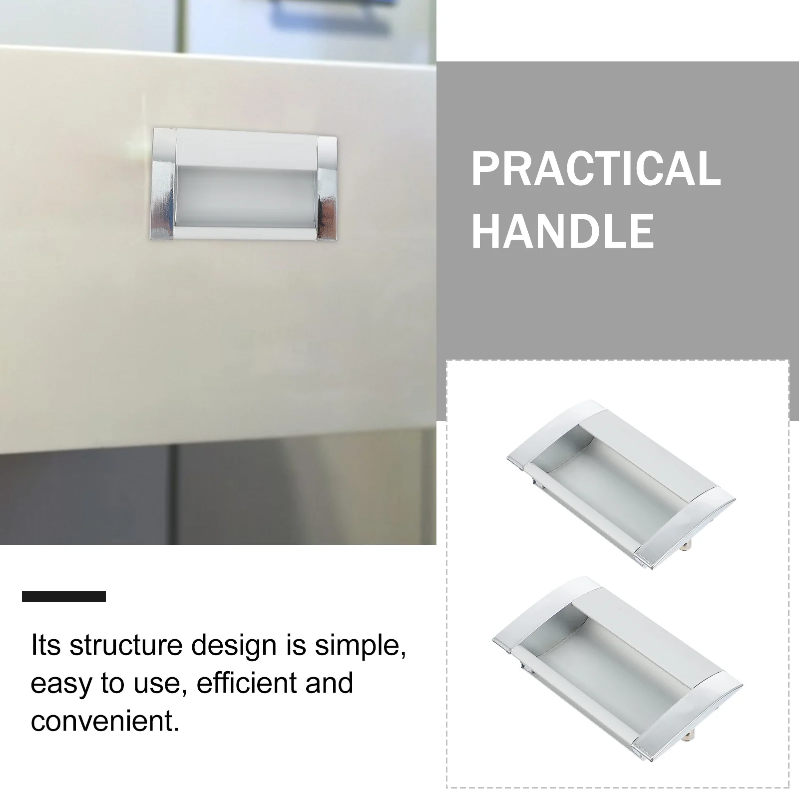 

2pcs Invisible Pull Handle Durable Aluminum Alloy For Cabinet Door Wardrobe Cupboard Furniture Embedded Handle Home Drawer