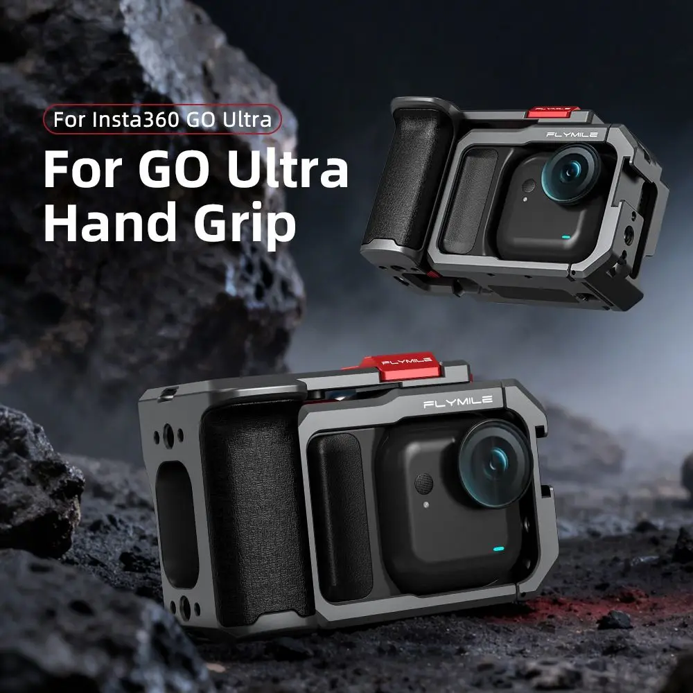 

Aluminum Alloy Xplorer Grip Kit Camera Frame Quick Release Shutter Button Street Grip Vlog Holder for Insta360 Go Ultra