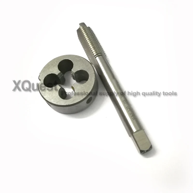 2pcs Metric Screw Hand Tap and Die set M9 M9X1.25 9X1.25MM Machine Fine thread cutting round dies plug taps  M9X1 M9X0.75 M9X0.5