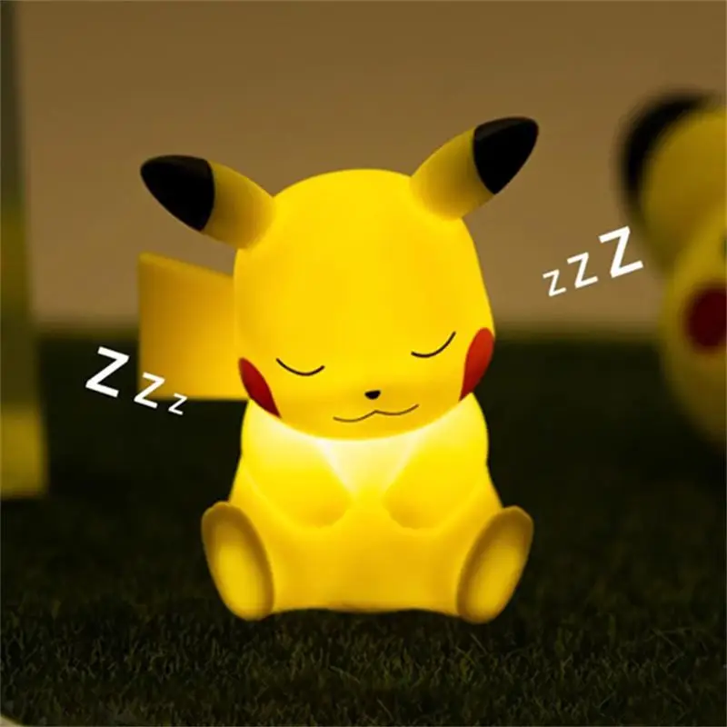 Kawaii Pokemon Pikachu Mini Night Light Cartoon Cute Bedroom Bedside Lamp Led Lights Desktop Decorations Children Holiday Gifts