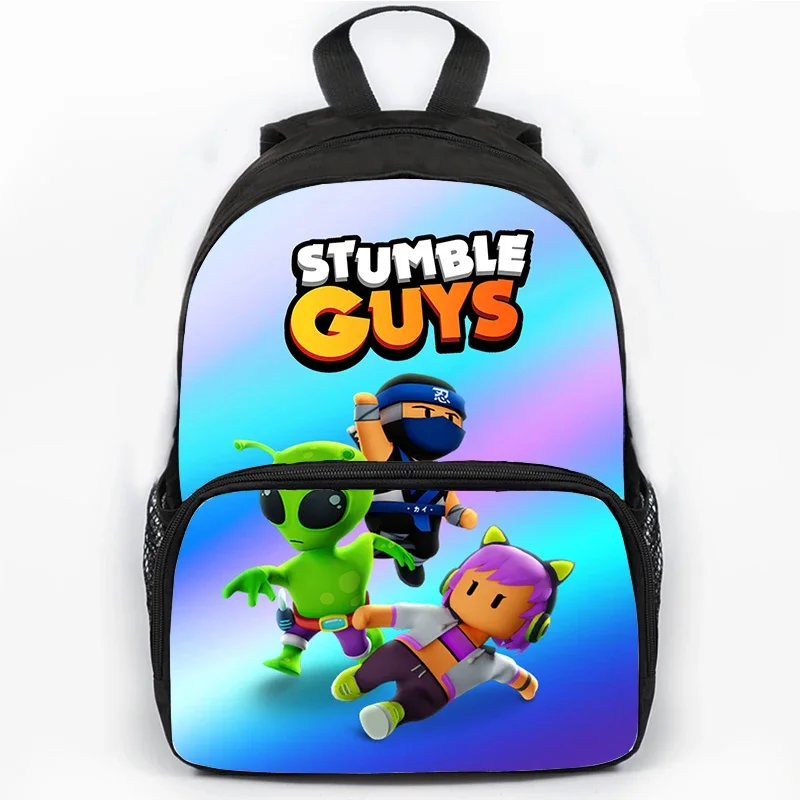 Children Stumble Guys Print Backpack Students School Bags Boys Girls Cartoon Schoolbag Travel Daypack Teenager Rucksack gift bag