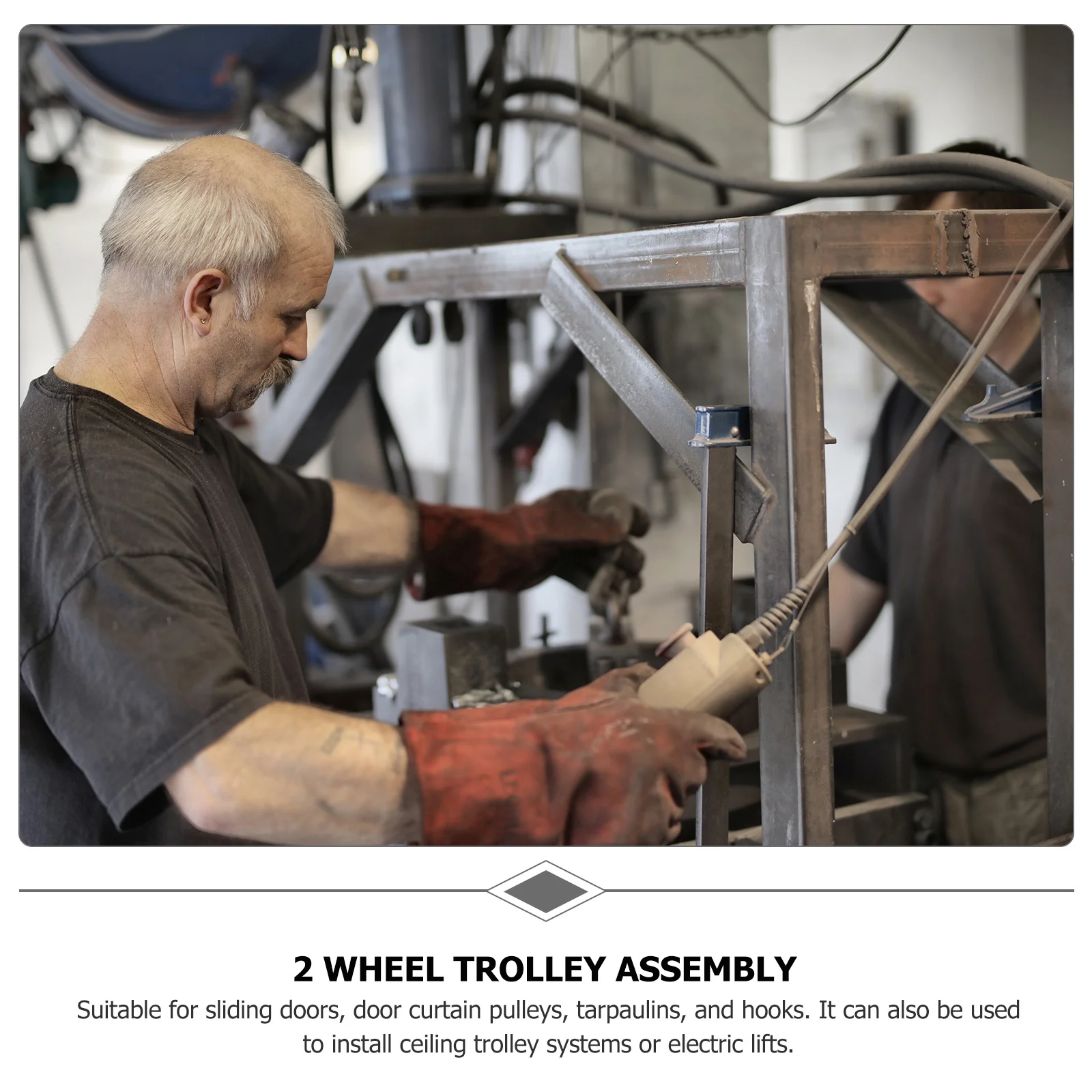 

4pcs 2 Wheels Trolley Assembly Sliding Cabinet Door Pulley Roller Bearing For Strut Channel Heavy Duty Galvanized