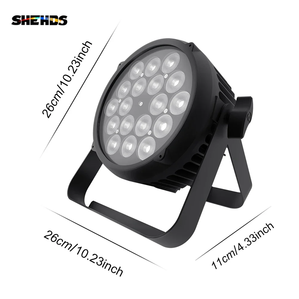SHEHDS Waterproof 18x12W LED Par Light IP65 RGBWAUV 6in1 Lighting With RDM Wash For Stage DJ Disco Touch Screen Uniform Colour