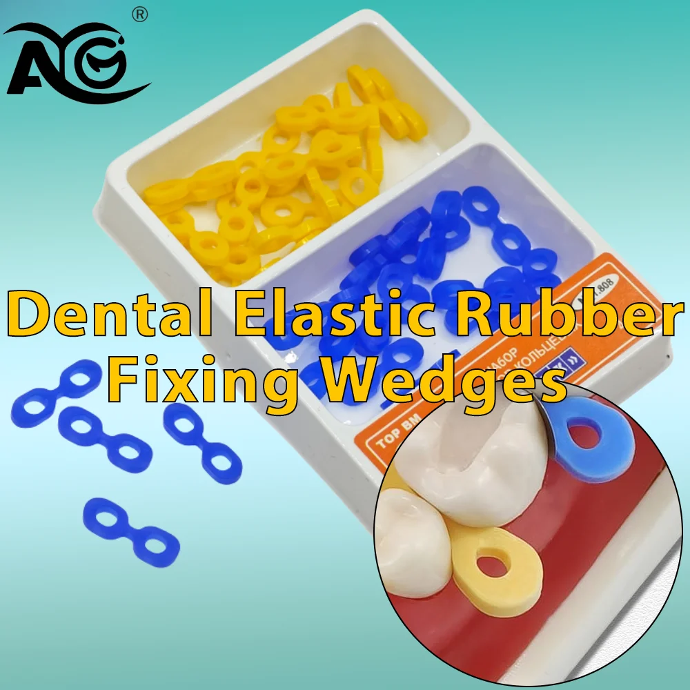AG 40Pcs Dental Wedge Matrix Matrices Dental Tooth Seperator Elastic Rubber Fixing Wedges Sectional Contoured Matrices Gaskets