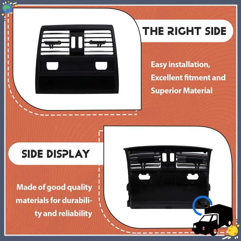 ยาวนานคอนโซลกลางด้านหลัง Air Vent เครื่องปรับอากาศ Vent รถด้านหลัง Air Vent A/C สําหรับ BMW 5 Series F10 F11 64229158312 6152