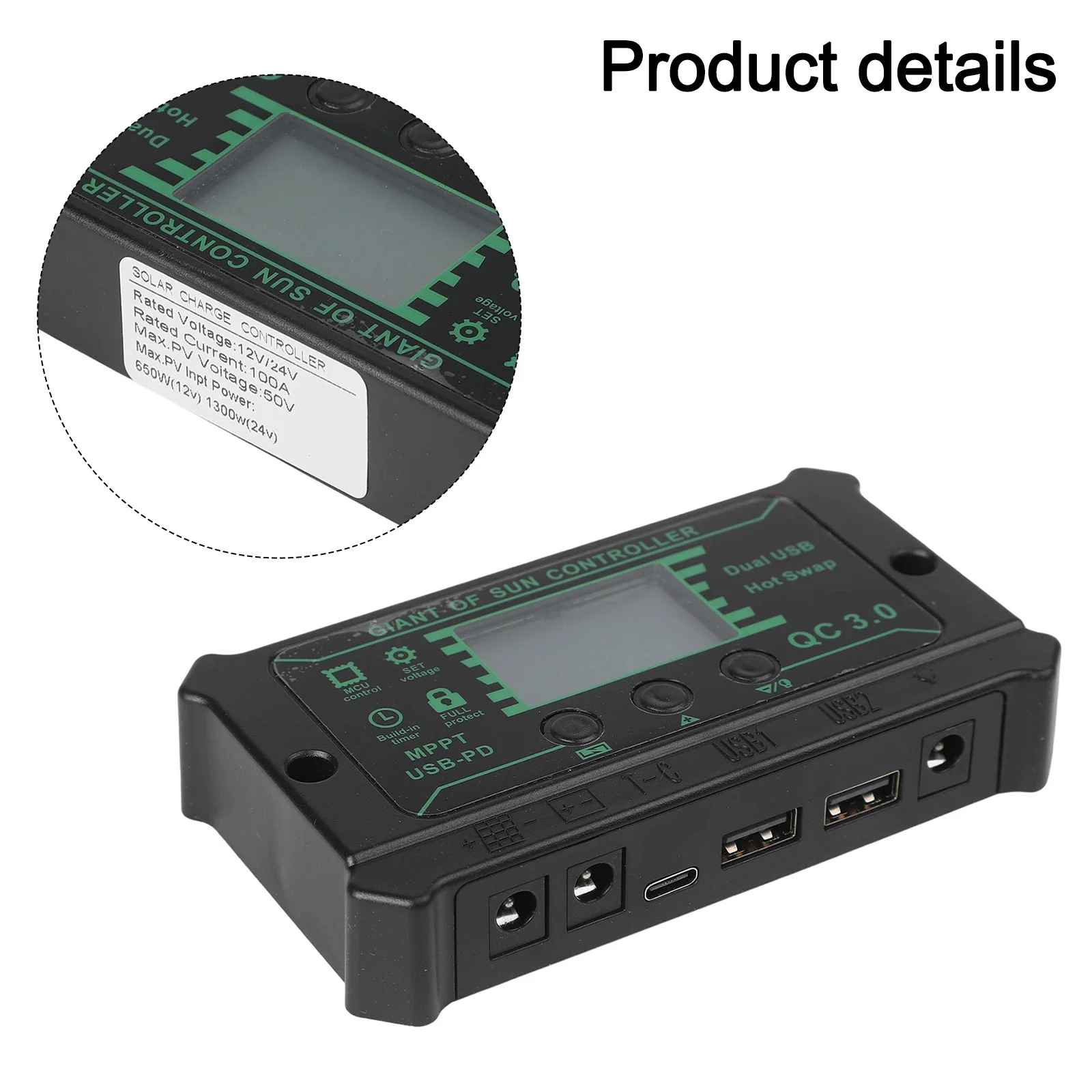 Efficiently Optimize Charging with this Dual Port For Solar Charge Controller Featuring an Easy to Read LCD Display