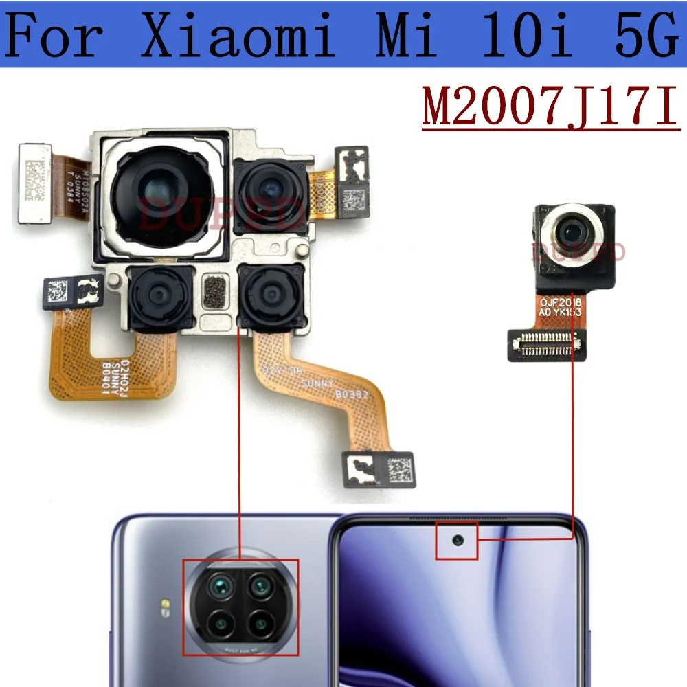 Rear Camera For Xiaomi Mi 10i Mi10i 5G M2007J17I Front Facing Back Main Wide Macro Depth Camera Module Flex Cable Spare Part