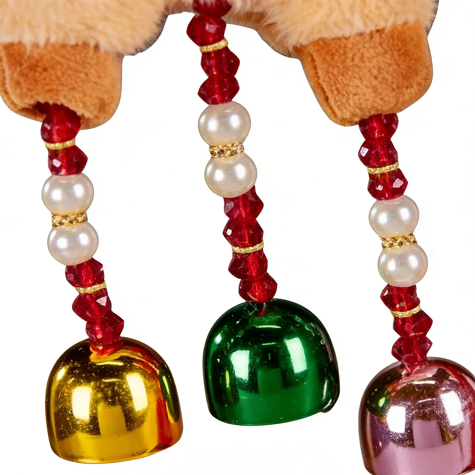 دمية حصان محشوة حمراء قابلة للتعليق مع جرس، دمية حصان قطيفة 2026 لغرفة المعيشة، للمهرجانات الربيعية ورأس السنة الجديدة، للباب والنافذة والجدار