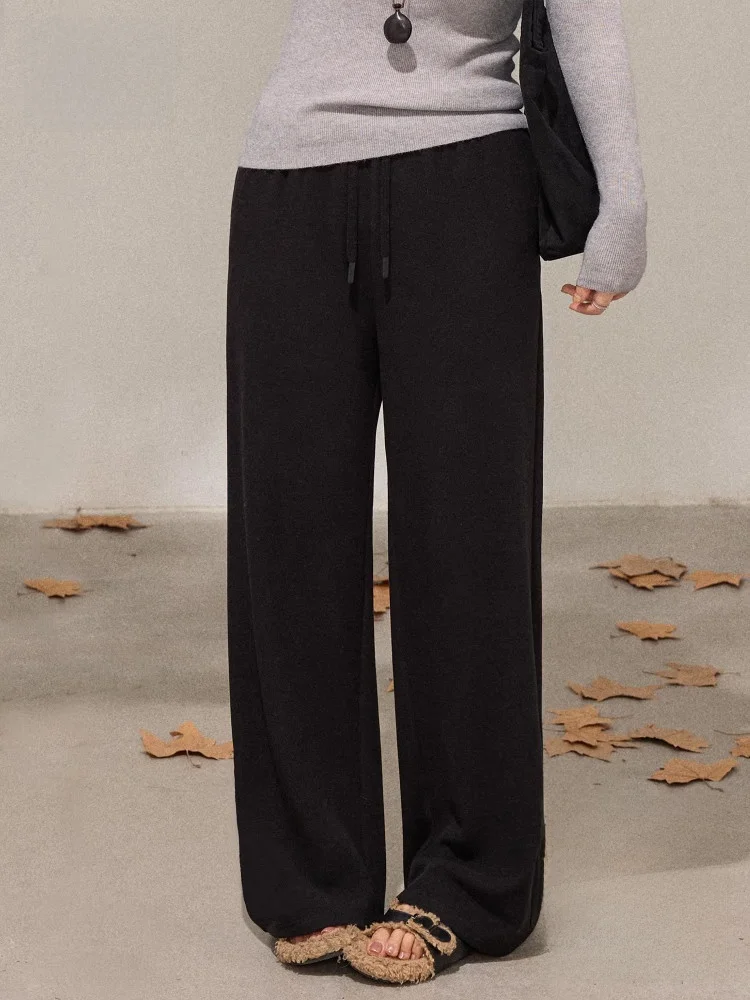 

Женские повседневные брюки с высокой талией и прямыми штанинами больших размеров, в корейском стиле, для осени и зимы, для работы и отдыха