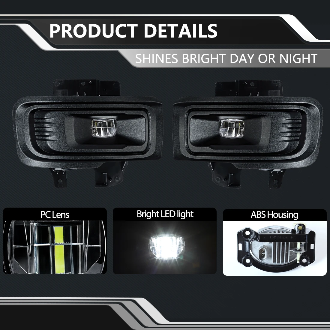 لفورد F150 2024-2025 LED مصباح الضباب DRL ضوء النهار هايت الكثافة LED الخرز LED النهار تشغيل ضوء Foglamp PC عدسة ABS الإسكان