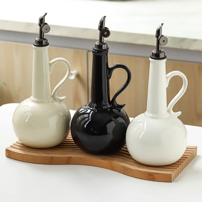Ceramic Oil Bottle, Household Soy Sauce Vinegar Pot, Seasoning Bottle, Dispenser, Olive Oil Bottle, Kitchen Seasoning Tool