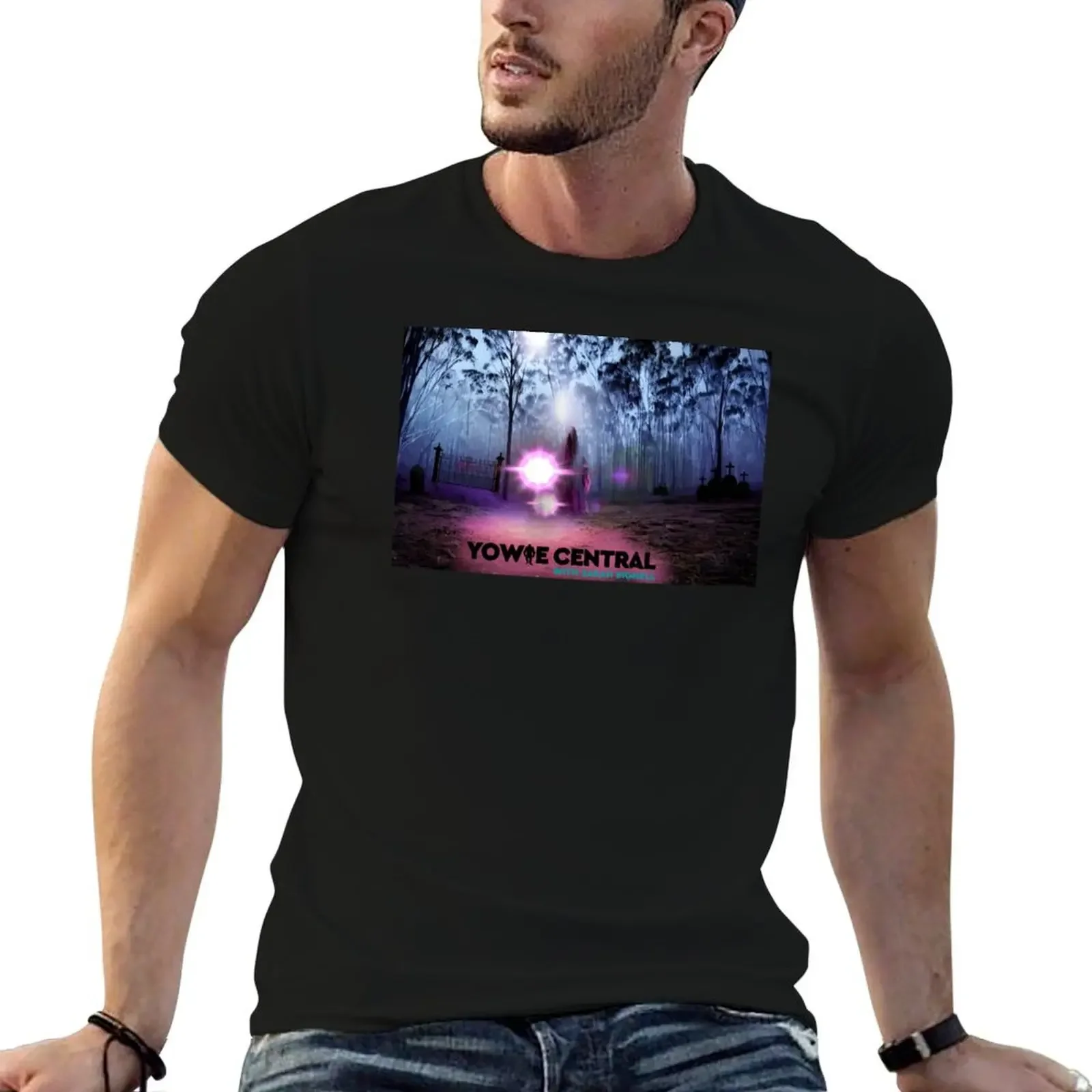 The Ghost and Orbs of Yowie Central, with artwork by Jasmine Winter Designs T-Shirt oversizeds heavyweights Short sleeve tee men