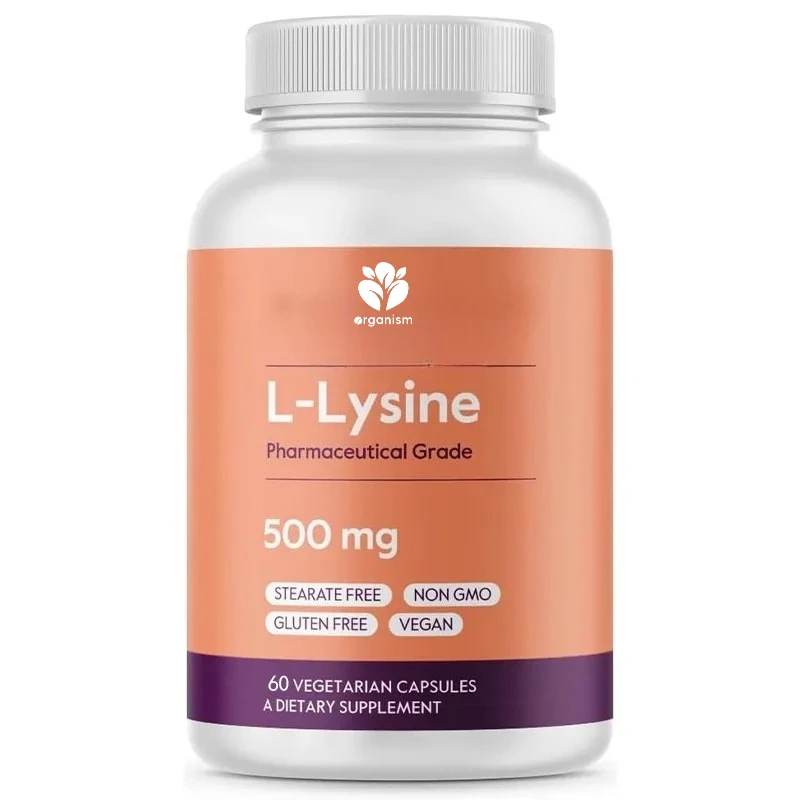 

L-лизин 500 мг на капсулу (60 вегетарианских капсул) - без стеарата - без наполнителя - без струящегося агента