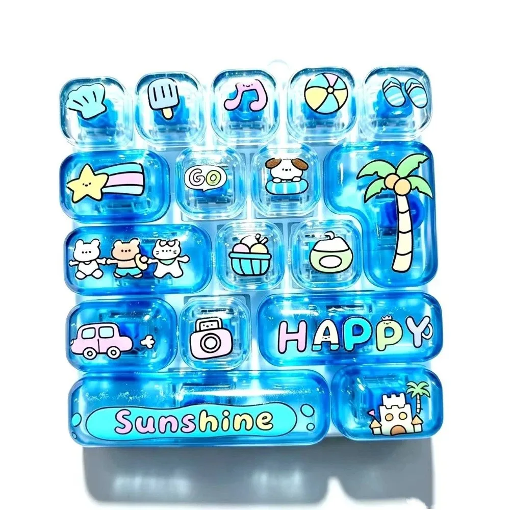 17-Key Decompression Button Cute Design Transparent Dual-Tone Mini Keyboard Pendant Simulation Keyboard Keyboard Keychain