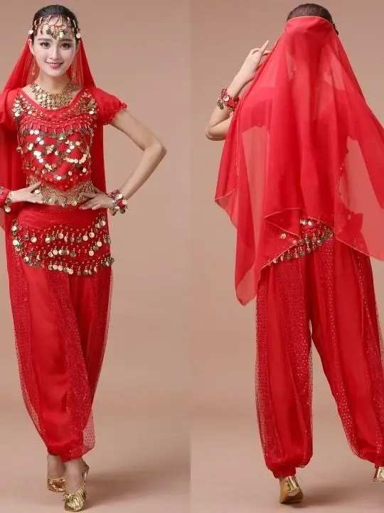 Conjunto de traje de danza del vientre para mujer, ropa india de bollywood, vestido de danza del vientre egipcio