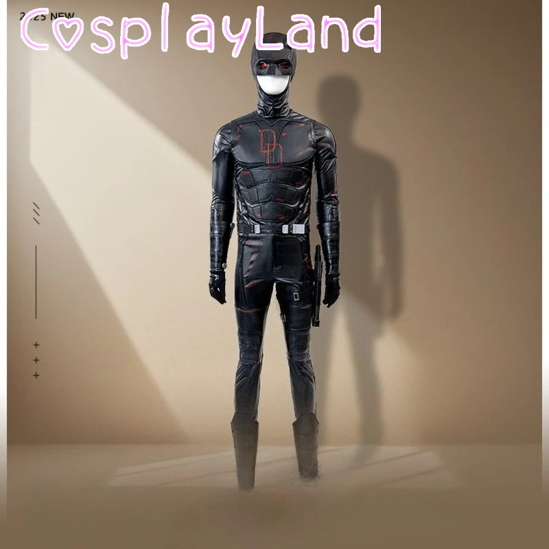 

Black Jumpsuit Vest Outfit Reborn Matt Murdock Cosplay Costume Men Muscle Suit Halloween Comic Con Battle Suit Custom Made