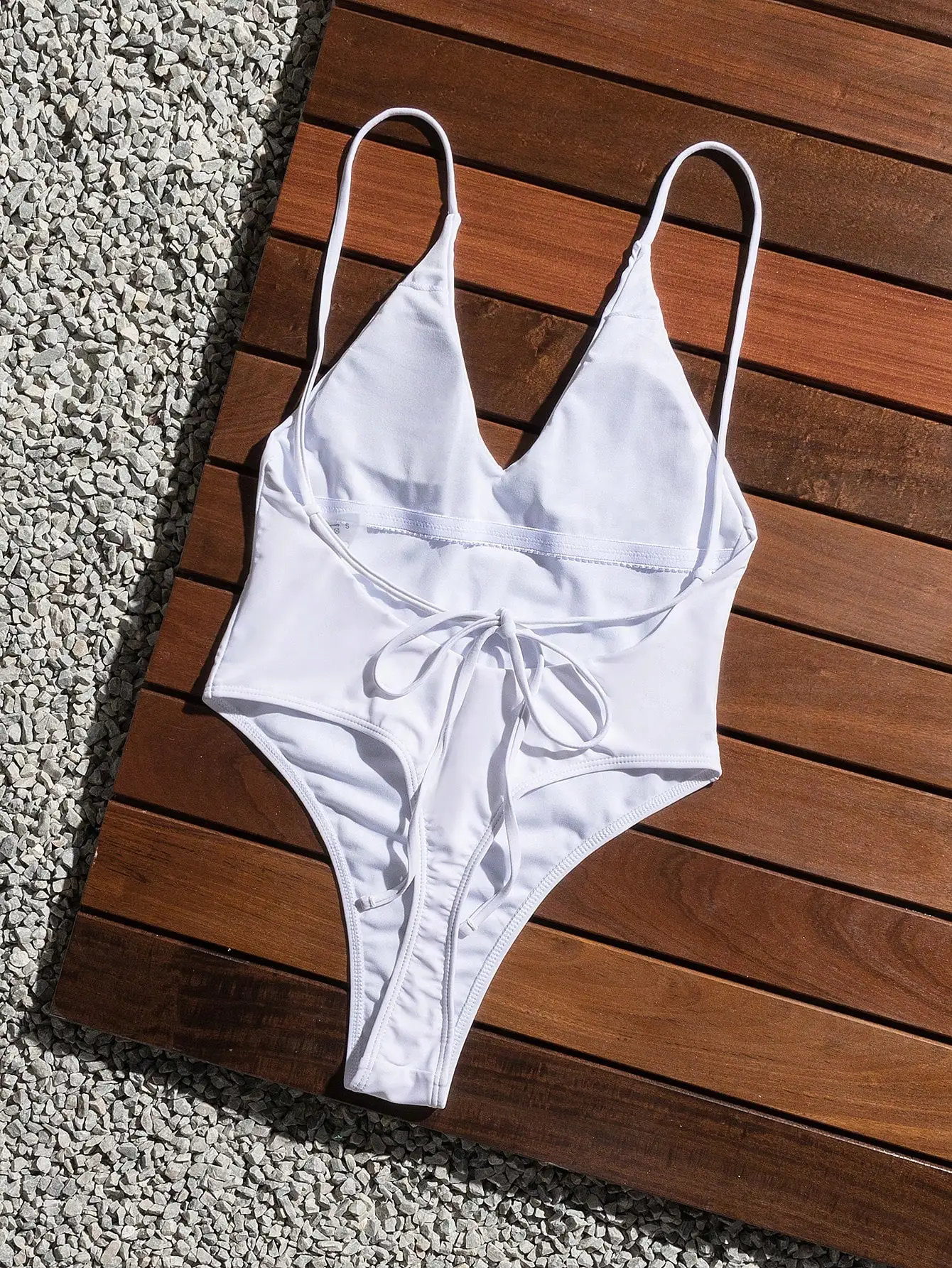 

Women Solid Color Spaghetti Strap One Piece Swimsuit