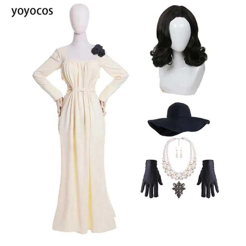 

qq38YOYOCOS Dimitrescu Costume Chatelain Alcina Biohazard Comtesse Sexy Cosplay Halloween Party Lady Vampire Neckla