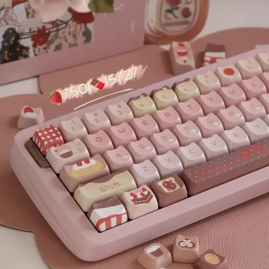 

Cat Keycaps MAO Keycaps 142 Keys Gift for Girl Cute New Square Thermal Sublimation Mechanical Keyboard 2.25 U 2.75U for Alice