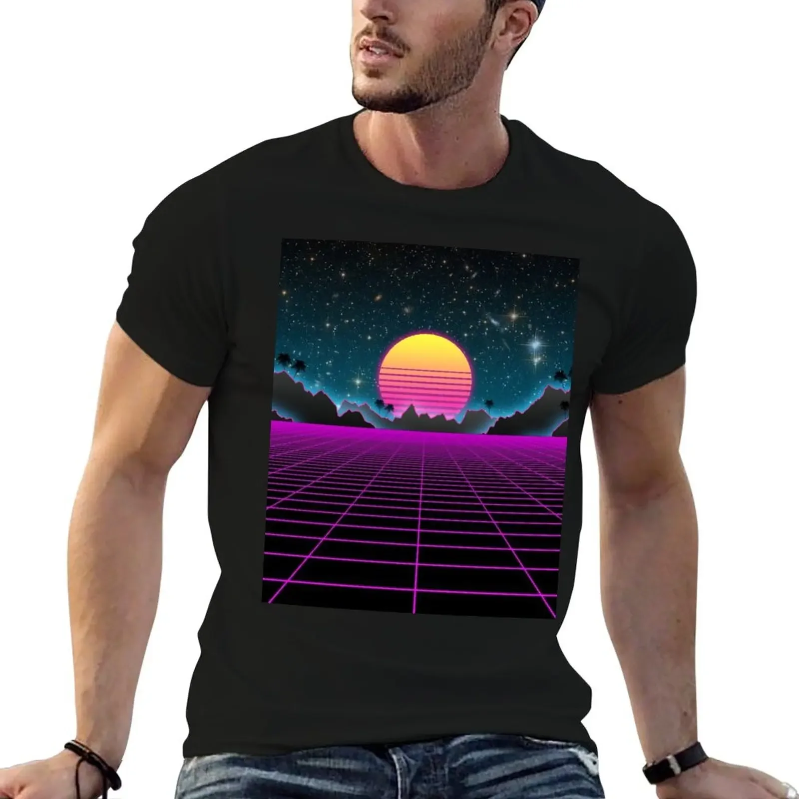 

Outrun T-Shirt blue archive tees cute tops men tshirt