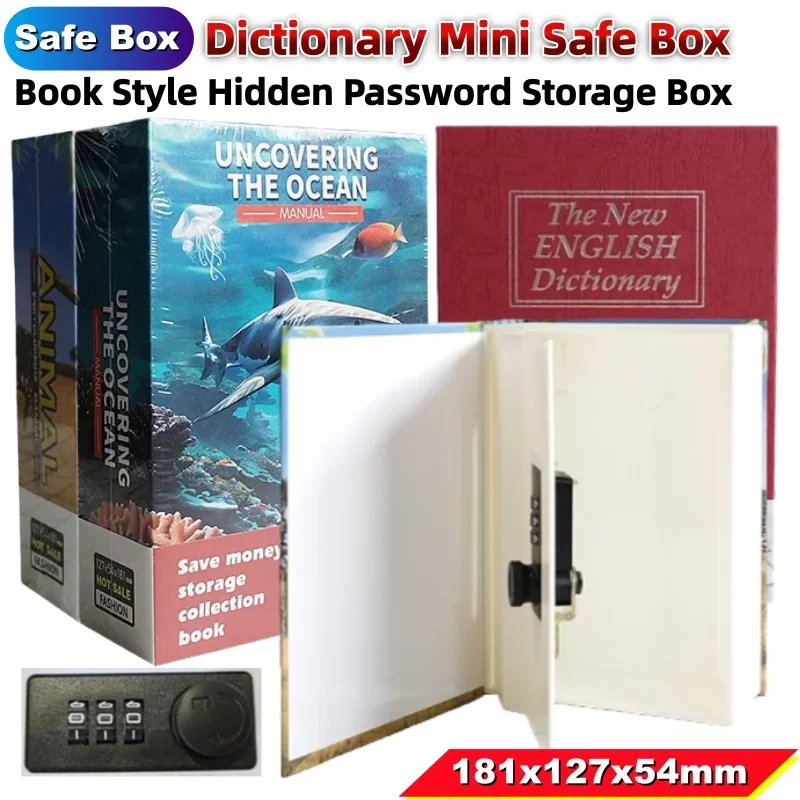 

Student Gift Dictionary Mini Safe Box Book Hidden Password Lock,Coin Bank Card Jewellery Private Diary ABS Storage Box Locker #S