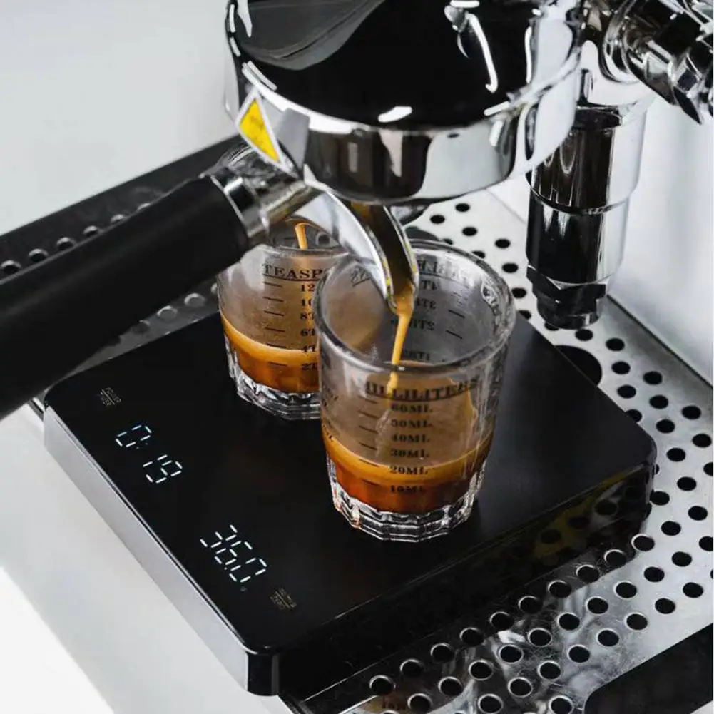 Drip Espresso Scale Multi-function Digital Coffee Scale High Precision Rechargeable Coffee Scale with Timer for Espresso Brewing