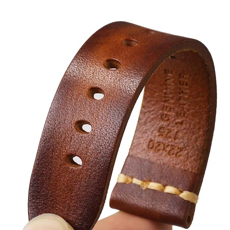 Bracelet de Montre Rétro en Cuir group, Accessoire Universel pour Panerai, Samsung Galaxy, Huawei, 18mm, 20mm, 22mm, 24