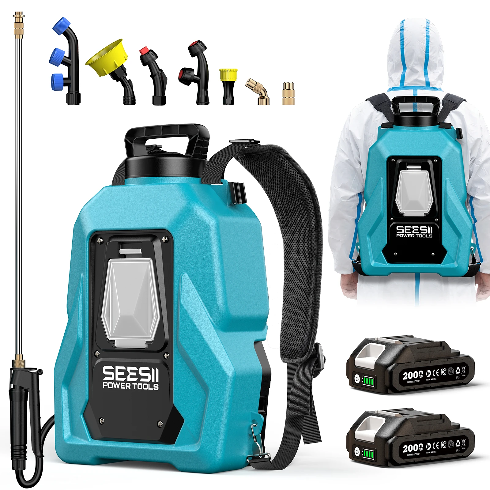 

Электрический литиевый опрыскиватель Seesii 100psi 20L, ранцевый электрический опрыскиватель высокого давления, сельскохозяйственный опрыскиватель для пестицидов