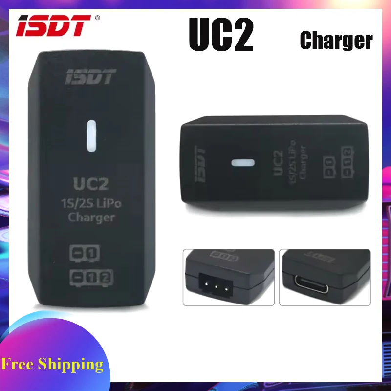 

Зарядное устройство ISDT UC2 1S/2S LiPo Smart для балансировки аккумуляторов с портом USB XH 2.54 и функцией прямой зарядки