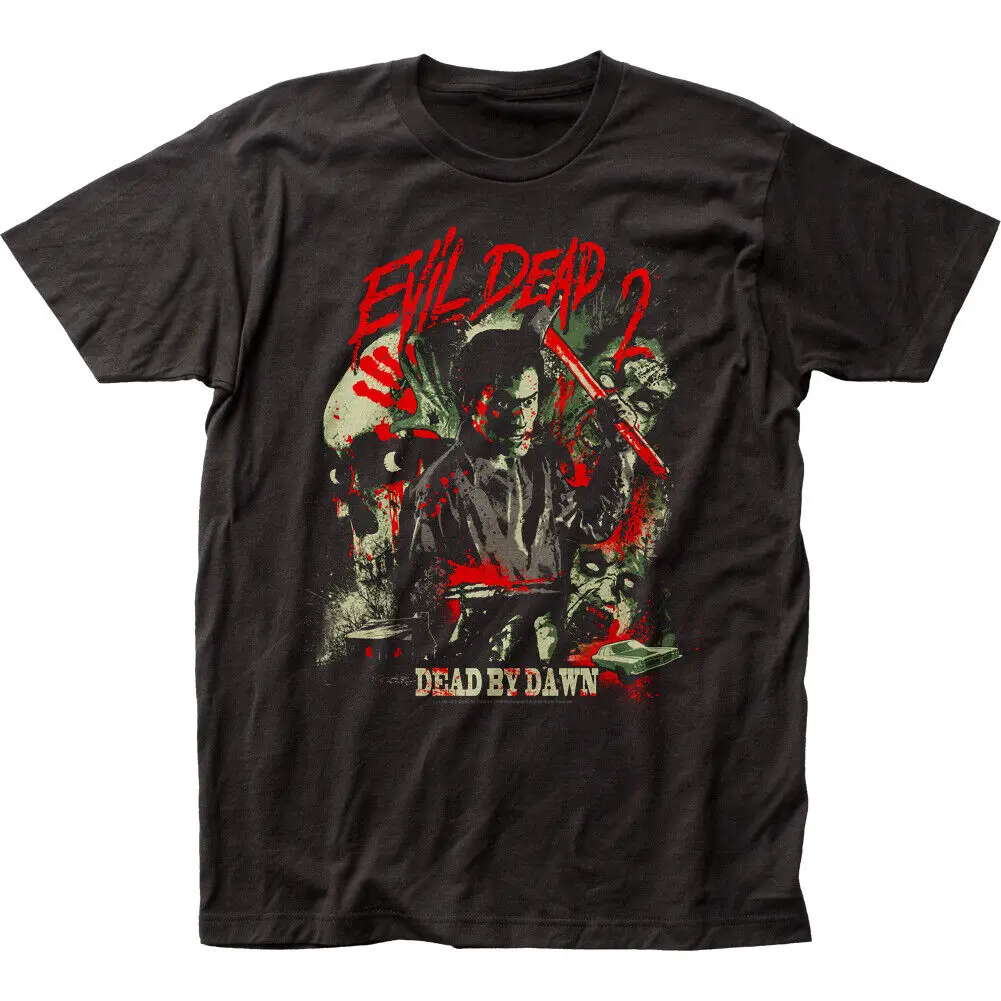 Evil Dead 2 Dead by Dawn T Shirt Mens Licensed Pop Culture Movie Retro Tee Black