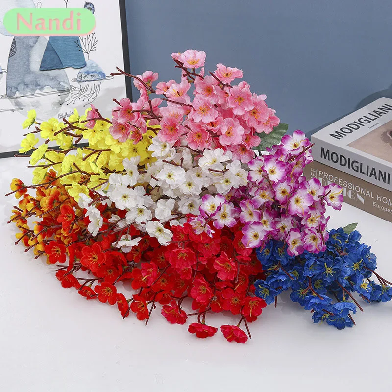 9-teiliger Pfirsichblütenstrauß, künstliche Blumen, geeignet für Hochzeiten, Zuhause, künstliche Wohnzimmertische, Hoteldekoration.